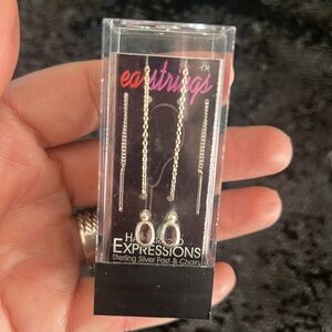 Sterling Silver 925 EarStrings
Threading Earrings with Dangling Amethysts